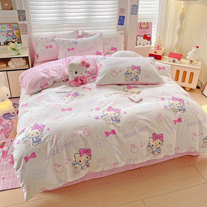 91家纺网 家纺一手货源 找家纺 朵希曼 2025新款全棉三丽鸥卡通印花系列四件套