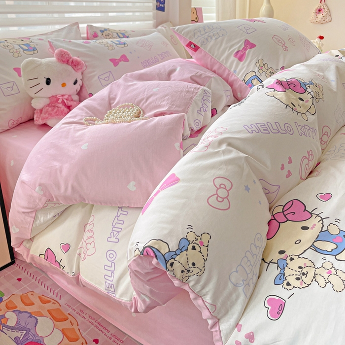 91家纺网 家纺一手货源 找家纺 朵希曼 2025新款全棉三丽鸥卡通印花系列四件套