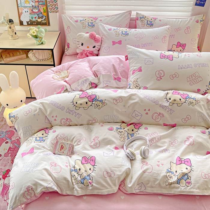 91家纺网 家纺一手货源 找家纺 朵希曼 2025新款全棉三丽鸥卡通印花系列四件套