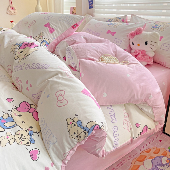 91家纺网 家纺一手货源 找家纺 朵希曼 2025新款全棉三丽鸥卡通印花系列四件套