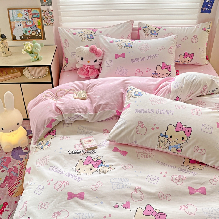 91家纺网 家纺一手货源 找家纺 朵希曼 2025新款全棉三丽鸥卡通印花系列四件套