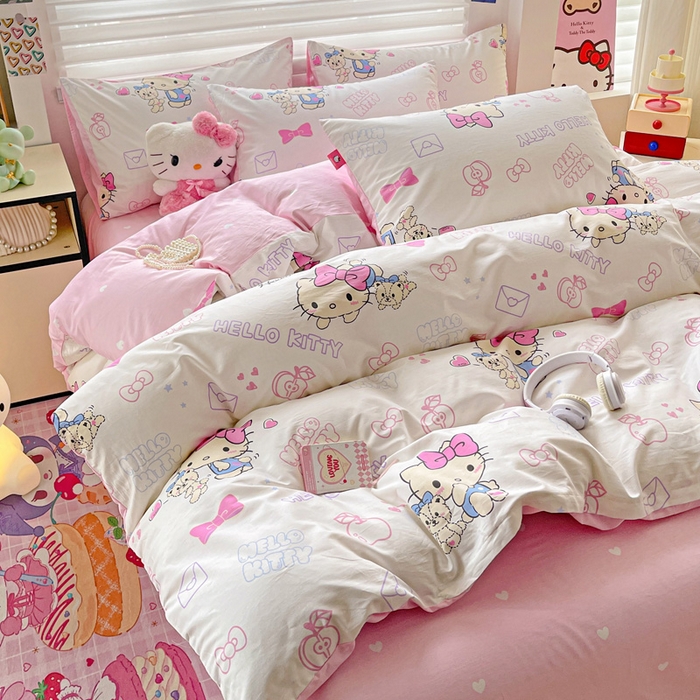 91家纺网 家纺一手货源 找家纺 朵希曼 2025新款全棉三丽鸥卡通印花系列四件套