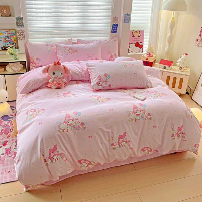 91家纺网 家纺一手货源 找家纺 朵希曼 2025新款全棉三丽鸥卡通印花系列四件套