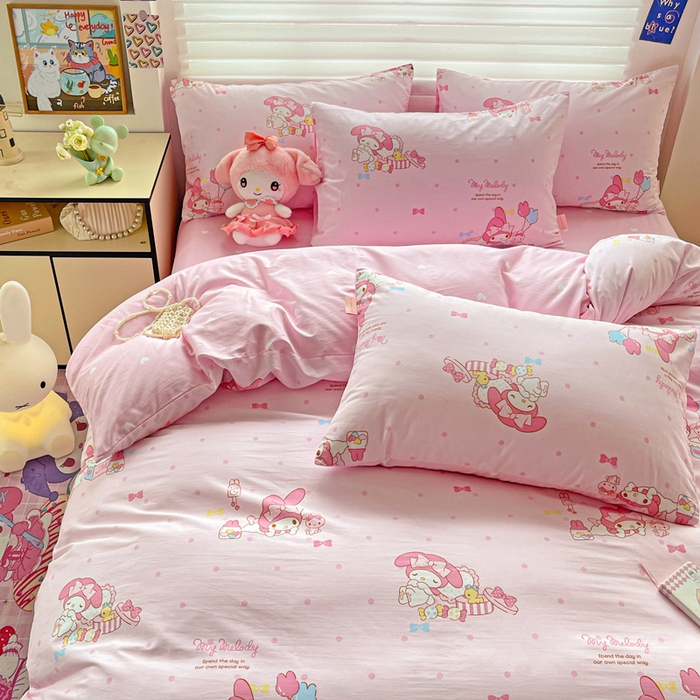 91家纺网 家纺一手货源 找家纺 朵希曼 2025新款全棉三丽鸥卡通印花系列四件套