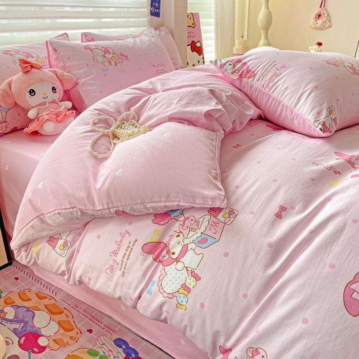 91家纺网 家纺一手货源 找家纺 朵希曼 2025新款全棉三丽鸥卡通印花系列四件套