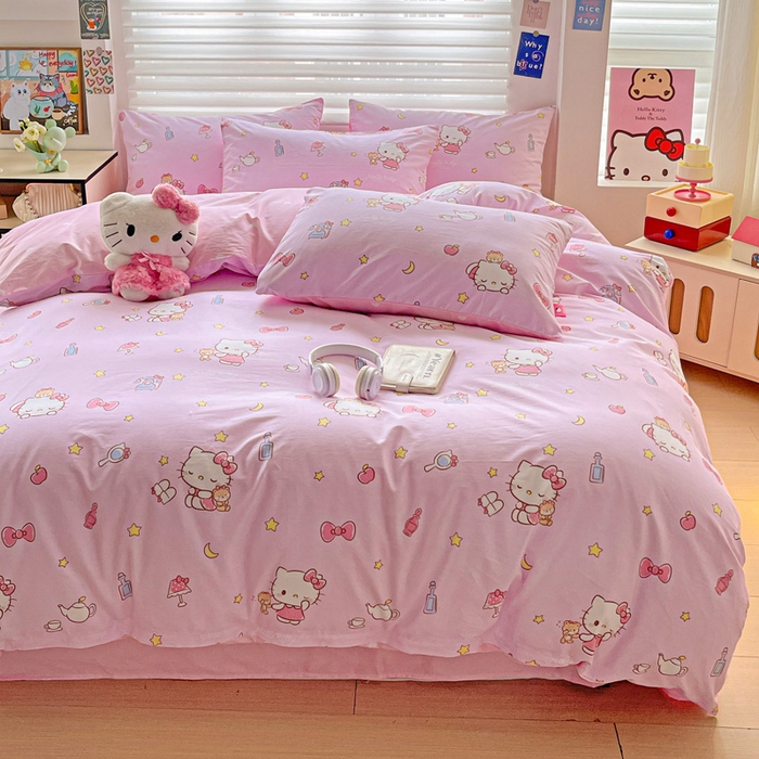 91家纺网 家纺一手货源 找家纺 朵希曼 2025新款全棉三丽鸥卡通印花系列四件套