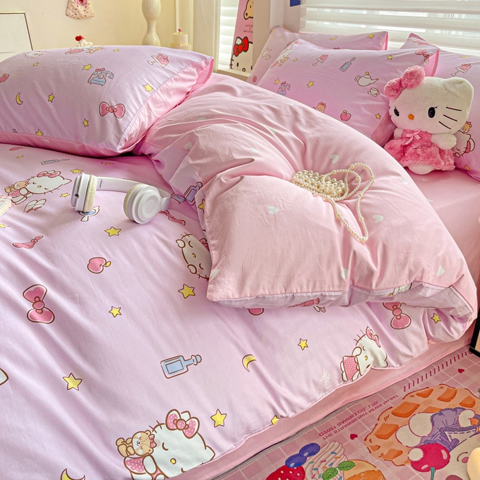 91家纺网 家纺一手货源 找家纺 朵希曼 2025新款全棉三丽鸥卡通印花系列四件套