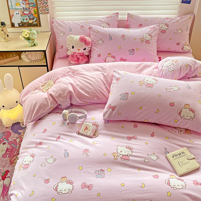 91家纺网 家纺一手货源 找家纺 朵希曼 2025新款全棉三丽鸥卡通印花系列四件套