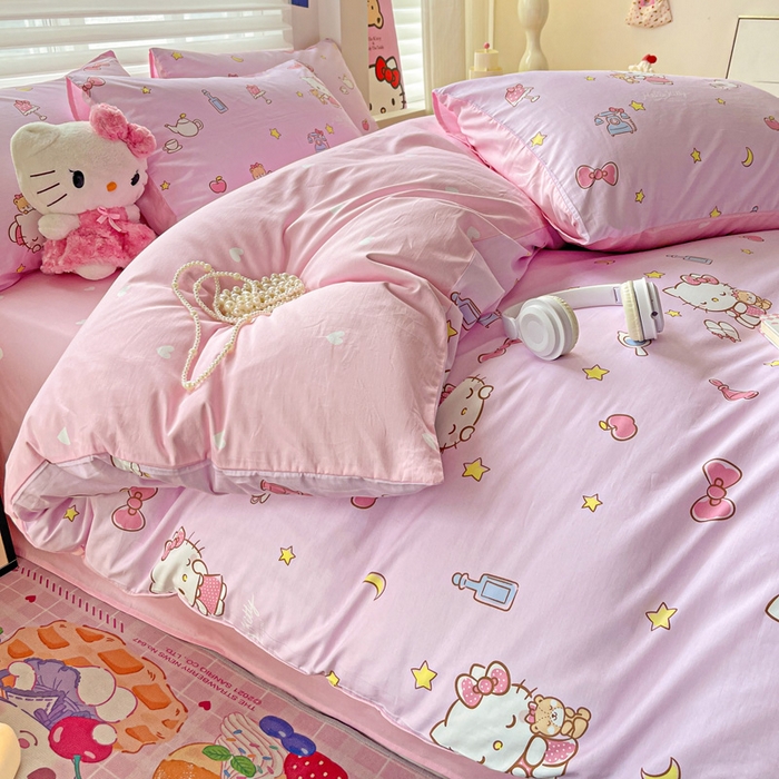 91家纺网 家纺一手货源 找家纺 朵希曼 2025新款全棉三丽鸥卡通印花系列四件套