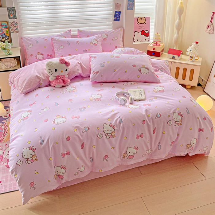 91家纺网 家纺一手货源 找家纺 朵希曼 2025新款全棉三丽鸥卡通印花系列四件套