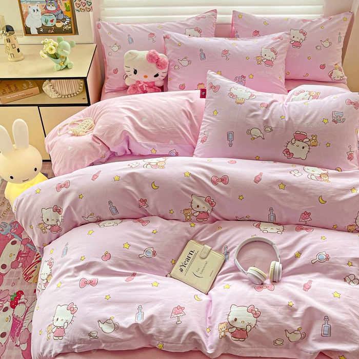 91家纺网 家纺一手货源 找家纺 朵希曼 2025新款全棉三丽鸥卡通印花系列四件套