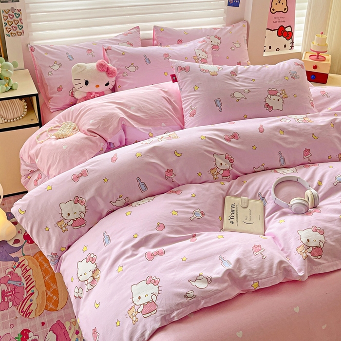 91家纺网 家纺一手货源 找家纺 朵希曼 2025新款全棉三丽鸥卡通印花系列四件套