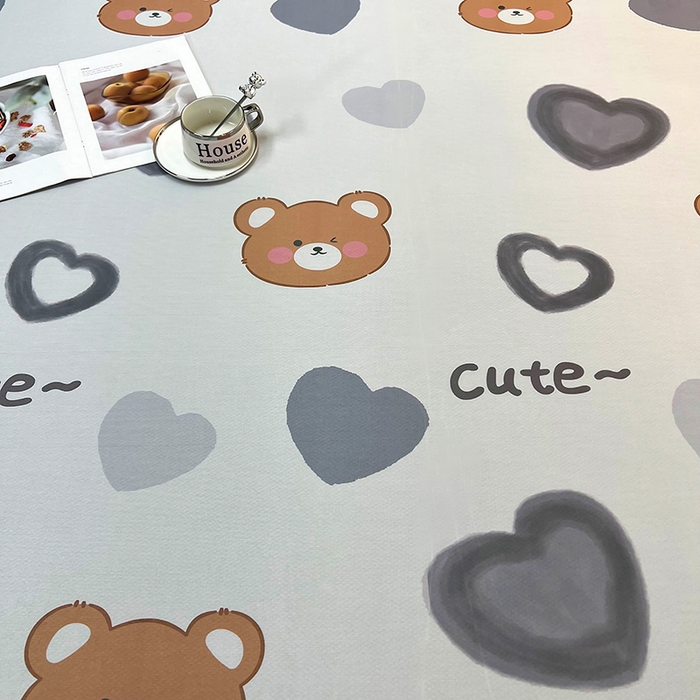 91家纺网 家纺一手货源 找家纺 柏薇 2025新款凉感丝中分子印花复合三明治凉席套件 爱心小熊