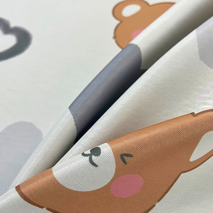 91家纺网 家纺一手货源 找家纺 柏薇 2025新款凉感丝中分子印花复合三明治凉席套件 爱心小熊