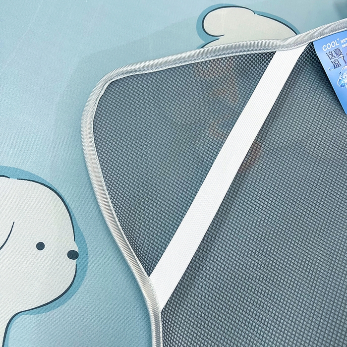 91家纺网 家纺一手货源 找家纺 柏薇 2025新款凉感丝中分子印花复合三明治凉席套件 开心狗狗