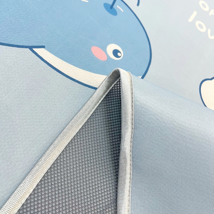 91家纺网 家纺一手货源 找家纺 柏薇 2025新款凉感丝中分子印花复合三明治凉席套件 鲸鱼宝宝