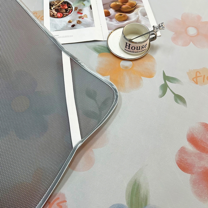 91家纺网 家纺一手货源 找家纺 柏薇 2025新款凉感丝中分子印花复合三明治凉席套件 花之恋黄