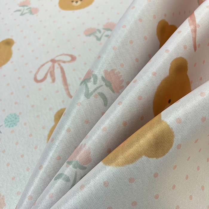 91家纺网 家纺一手货源 找家纺 柏薇 2025新款凉感丝中分子印花复合三明治凉席套件 开心小熊