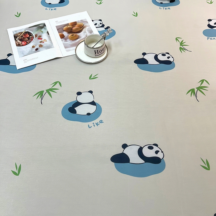 91家纺网 家纺一手货源 找家纺 柏薇 2025新款凉感丝中分子印花复合三明治凉席套件 快乐熊猫
