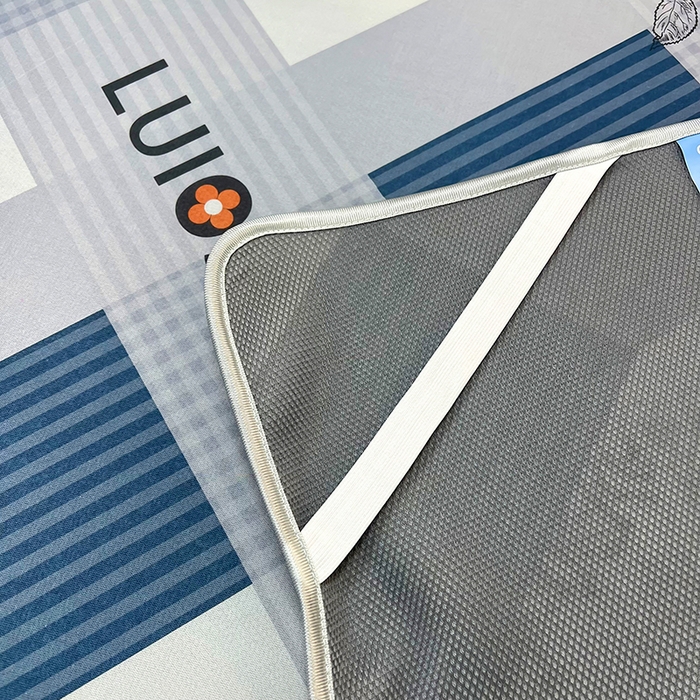 91家纺网 家纺一手货源 找家纺 柏薇 2025新款凉感丝中分子印花复合三明治凉席套件 棋盘格