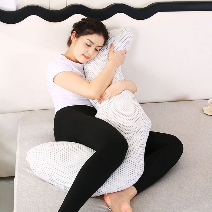 91家纺网 家纺一手货源 找家纺 永光家居 2025新款孕妇枕L型  男朋友枕 凉感灰色靠枕抱枕靠枕跨境