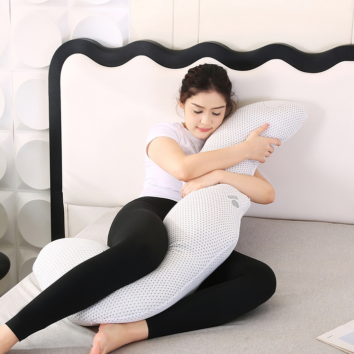 91家纺网 家纺一手货源 找家纺 永光家居 2025新款孕妇枕L型  男朋友枕 凉感灰色靠枕抱枕靠枕跨境