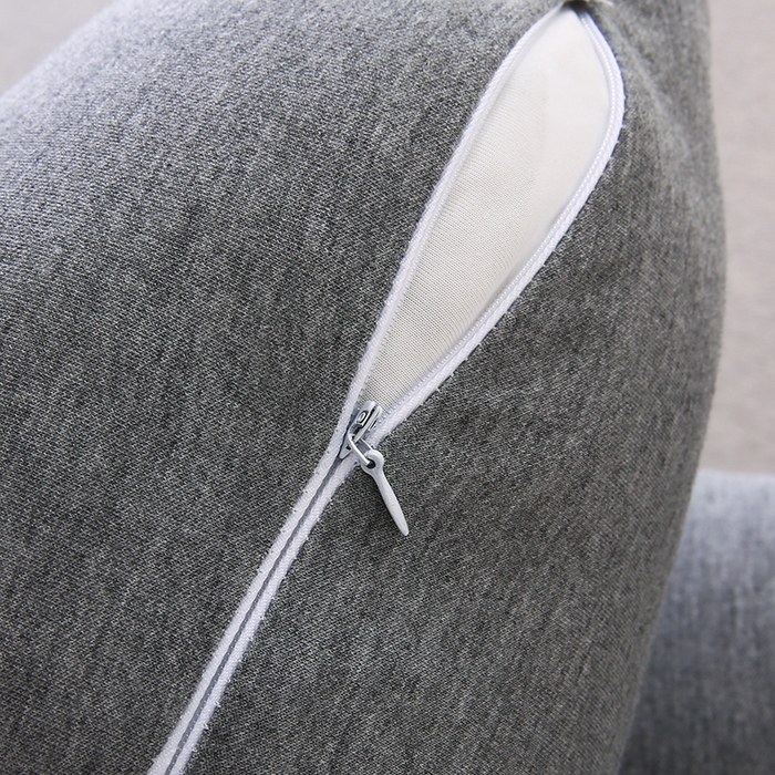 91家纺网 家纺一手货源 找家纺 永光家居 2025新款孕妇枕L型  男朋友枕头 针织布灰色靠垫抱枕靠枕