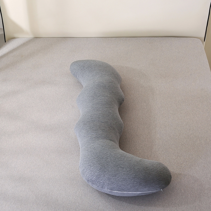 91家纺网 家纺一手货源 找家纺 永光家居 2025新款孕妇枕L型  男朋友枕头 针织布灰色靠垫抱枕靠枕