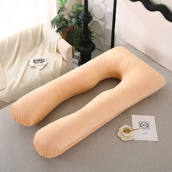 91家纺网 家纺一手货源 找家纺 永光家居 2025新款孕妇枕头U型 绒豆豆驼床头靠垫抱枕靠枕跨境