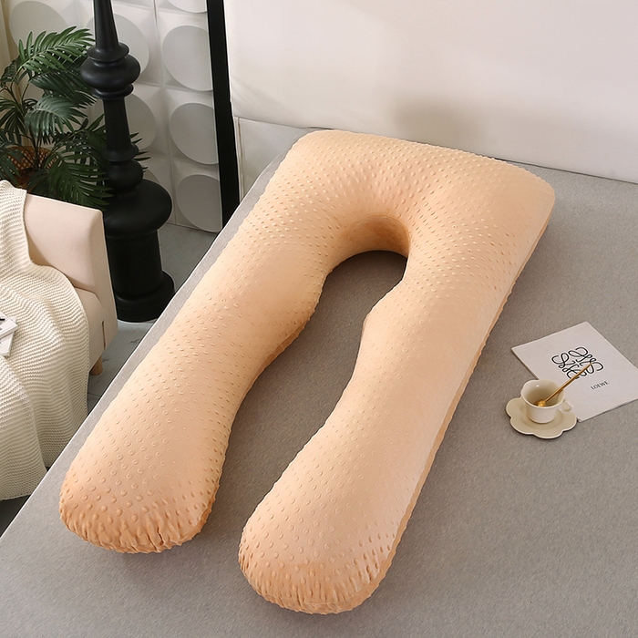 91家纺网 家纺一手货源 找家纺 永光家居 2025新款孕妇枕头U型 绒豆豆驼床头靠垫抱枕靠枕跨境