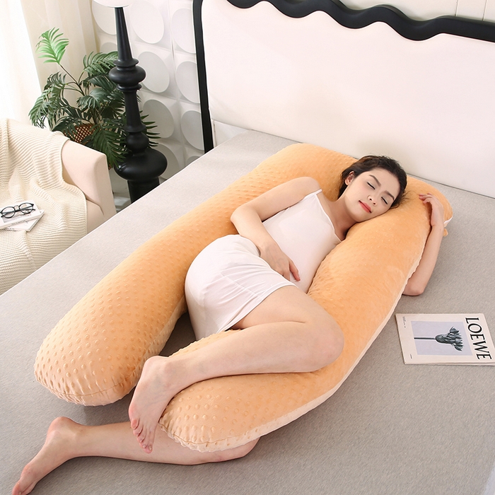 91家纺网 家纺一手货源 找家纺 永光家居 2025新款孕妇枕头U型 绒豆豆驼床头靠垫抱枕靠枕跨境