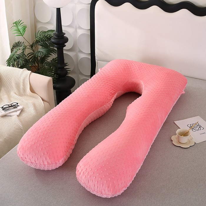 91家纺网 家纺一手货源 找家纺 永光家居 2025新款孕妇枕U型 绒豆豆玉床头靠垫抱枕靠枕外贸