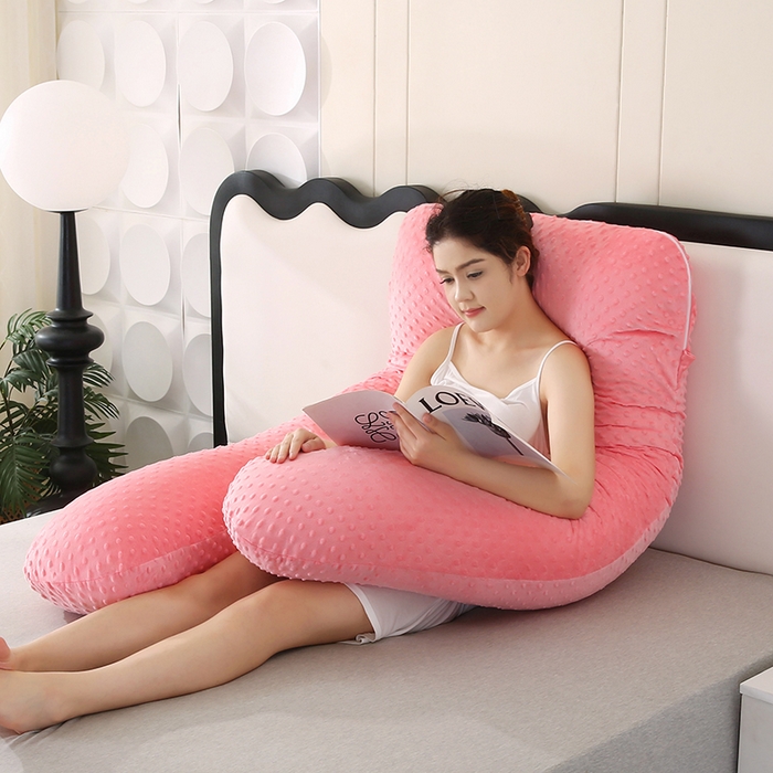 91家纺网 家纺一手货源 找家纺 永光家居 2025新款孕妇枕U型 绒豆豆玉床头靠垫抱枕靠枕外贸