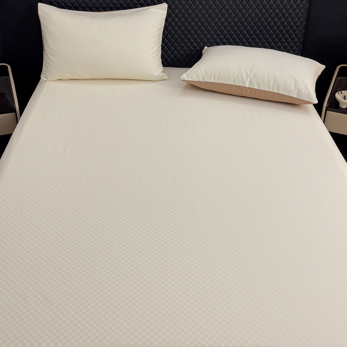 91家纺网 家纺一手货源 找家纺 （总）金鑫汇家纺 2024新款长绒棉提花小方格系列四件套单品系列-单床笠