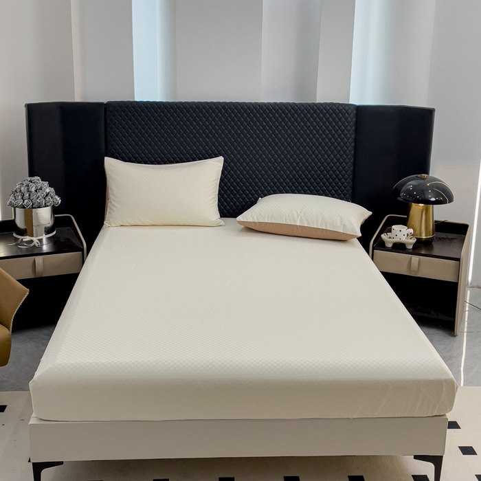 91家纺网 家纺一手货源 找家纺 （总）金鑫汇家纺 2024新款长绒棉提花小方格系列四件套单品系列-单床笠