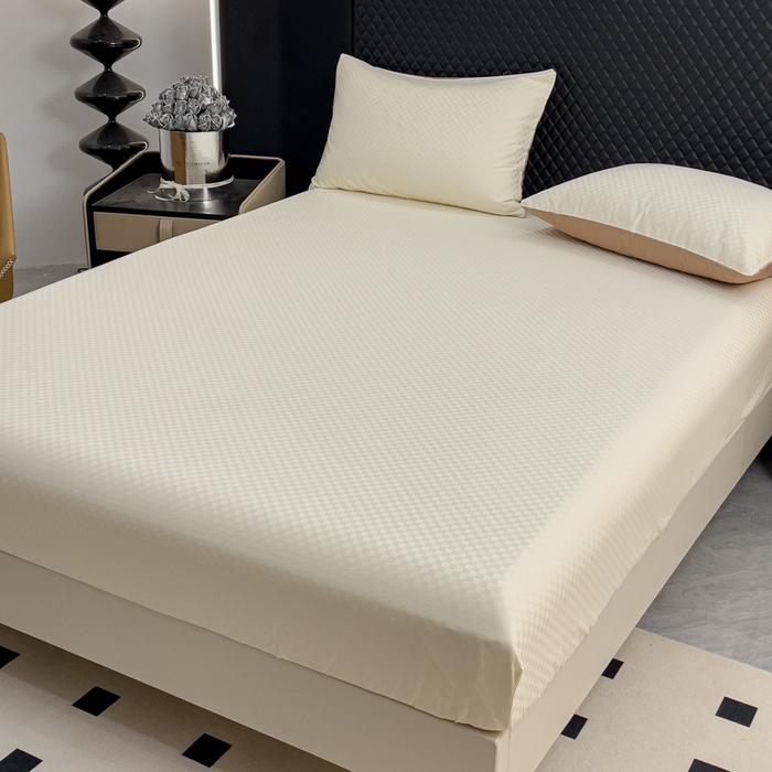 91家纺网 家纺一手货源 找家纺 （总）金鑫汇家纺 2024新款长绒棉提花小方格系列四件套单品系列-单床笠