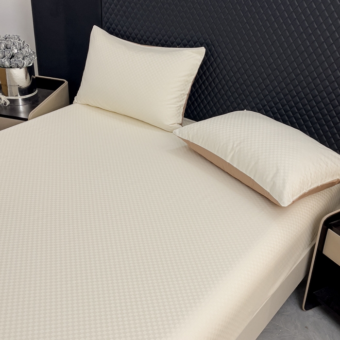 91家纺网 家纺一手货源 找家纺 （总）金鑫汇家纺 2024新款长绒棉提花小方格系列四件套单品系列-单床笠