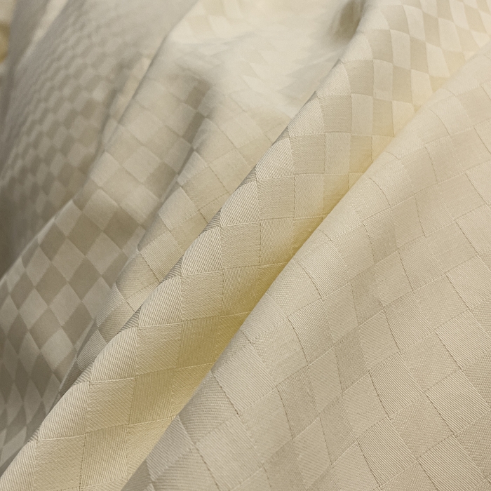 91家纺网 家纺一手货源 找家纺 金鑫汇家纺 2024新款长绒棉提花小方格系列四件套单品系列-单被套 奶昔白+咖