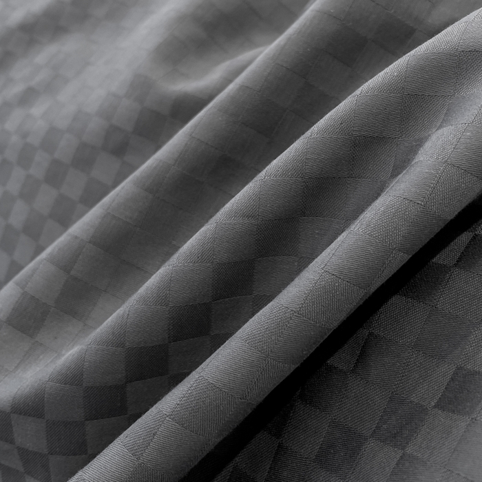 91家纺网 家纺一手货源 找家纺 金鑫汇家纺 2024新款长绒棉提花小方格系列四件套单品系列-单被套 深灰