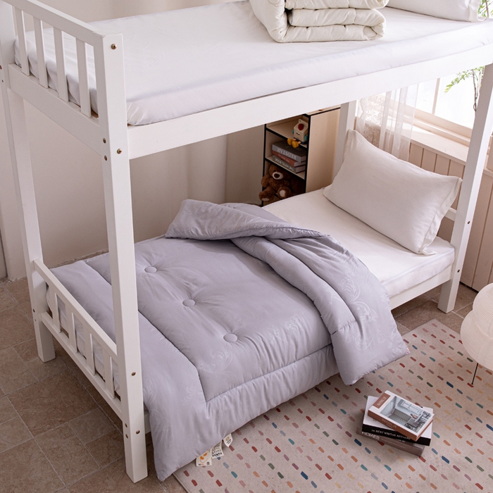 91家纺网 家纺一手货源 找家纺 凌云家纺 2025新款亲肤棉提花大豆被春秋被冬被学生大豆被被子被芯 太空灰