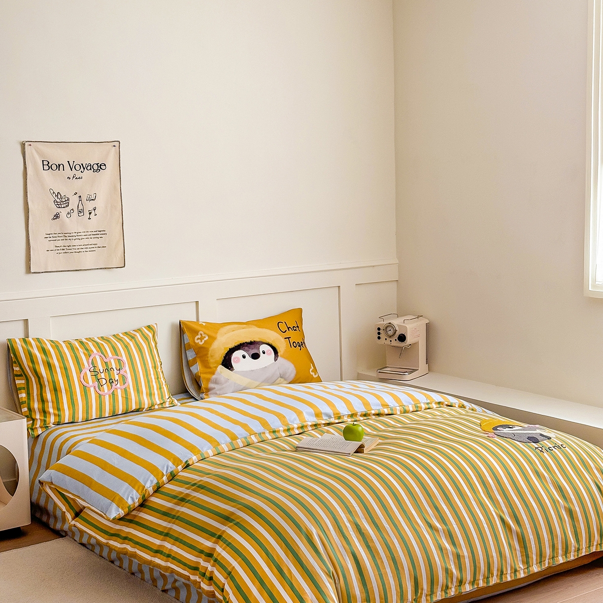 91家纺网 家纺一手货源 找家纺 （总）窝米 2025新品毛巾绣X数码13370全棉卡通系列四件套（水豚 牛角面包）