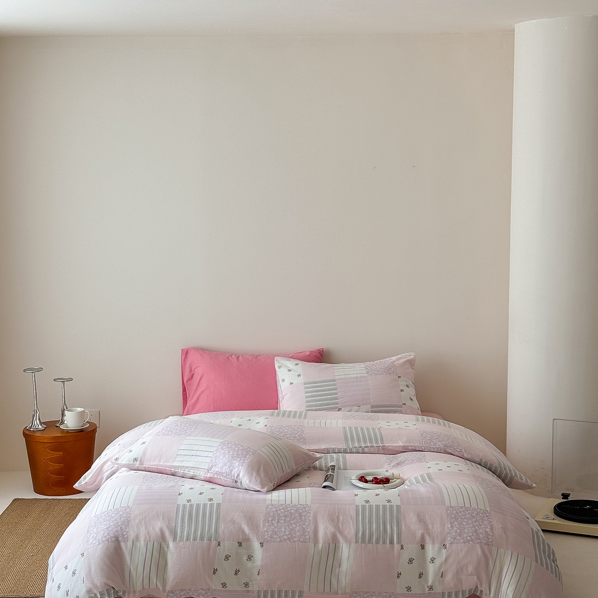 91家纺网 家纺一手货源 找家纺 （总）窝米 2025新品全棉双层纱法式风花卉四件套系列（蔷薇绿 月丹）