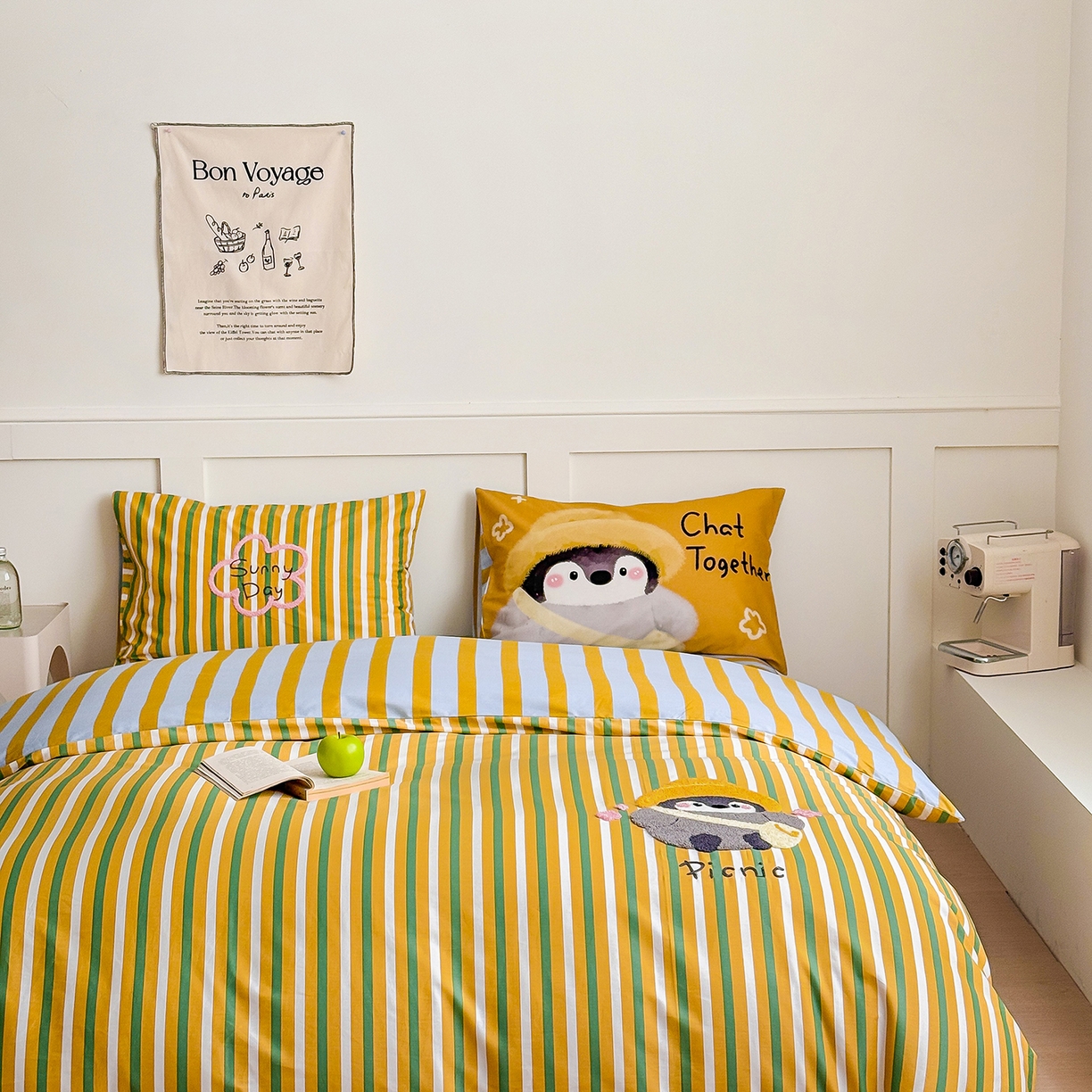 91家纺网 家纺一手货源 找家纺 窝米 2025新品毛巾绣X数码13370全棉卡通系列四件套（水豚 牛角面包） 奥笛哥