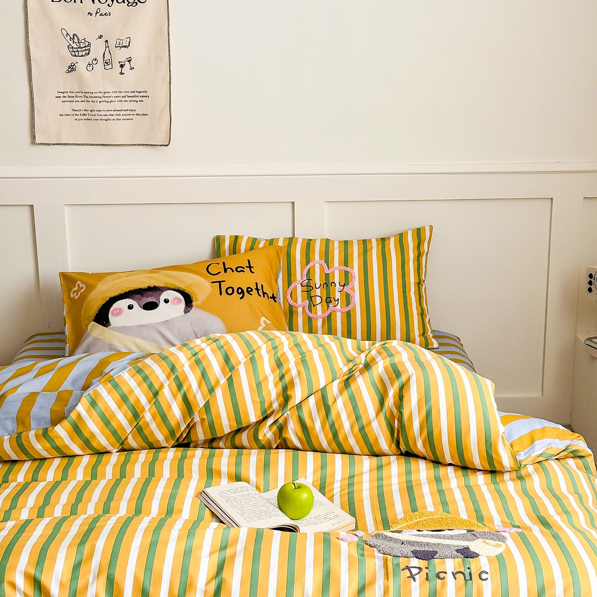 91家纺网 家纺一手货源 找家纺 窝米 2025新品毛巾绣X数码13370全棉卡通系列四件套（水豚 牛角面包） 奥笛哥