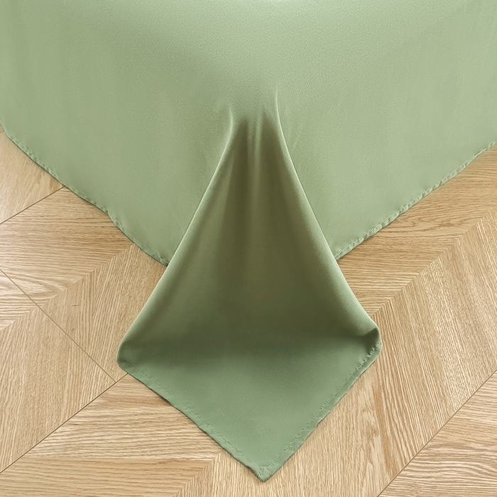 91家纺网 家纺一手货源 找家纺 十一家居 2025春夏新款ins风A类亲肤水洗棉贝壳绣格子四件套——暮光系列 草绿小格