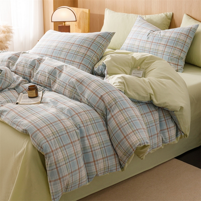 91家纺网 家纺一手货源 找家纺 （总）恬思语2025新款全棉色织水洗棉四件套