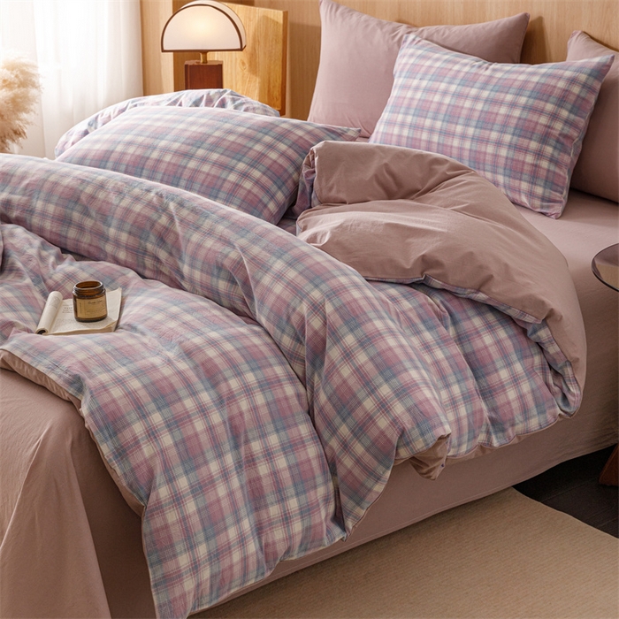 91家纺网 家纺一手货源 找家纺 （总）恬思语2025新款全棉色织水洗棉四件套