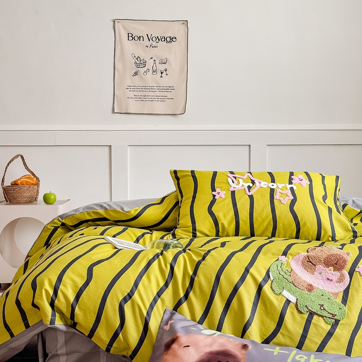 91家纺网 家纺一手货源 找家纺 窝米 2025新品毛巾绣X数码13370全棉卡通系列四件套（水豚 牛角面包） 水豚