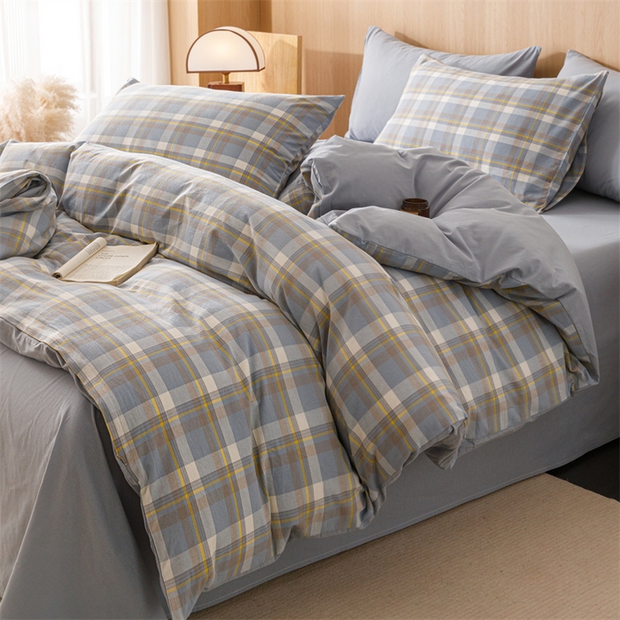 91家纺网 家纺一手货源 找家纺 （总）恬思语2025新款全棉色织水洗棉四件套