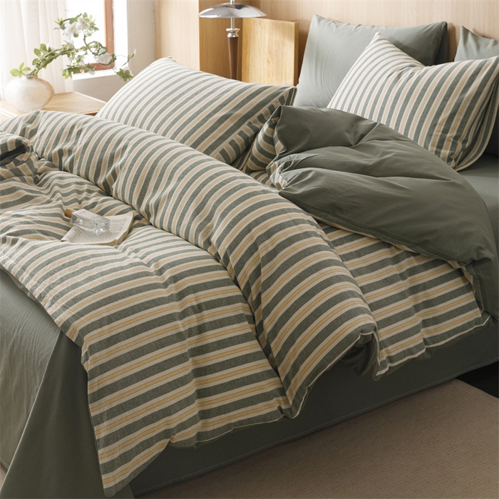 91家纺网 家纺一手货源 找家纺 （总）恬思语2025新款全棉色织水洗棉四件套